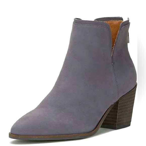 Lucky Brand Shoes - Lucky Brand Womens Grey Beylon Zip Up Heeled Boots Booties NWOT